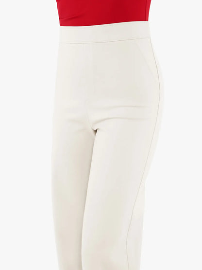 Pantalon large taille haute en point de Rome pour femme