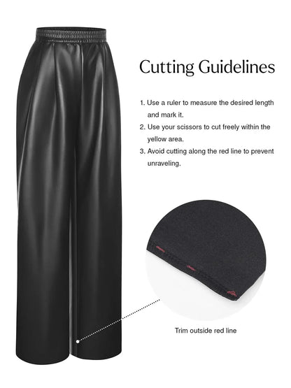 Faux Leather High Waisted Wide Leg Pants