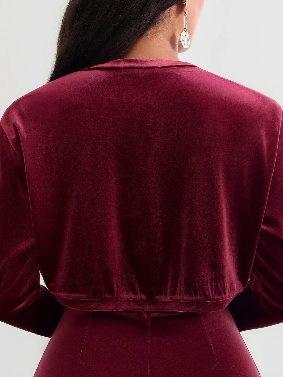 Velvet Long-Sleeve Shrug Bolero