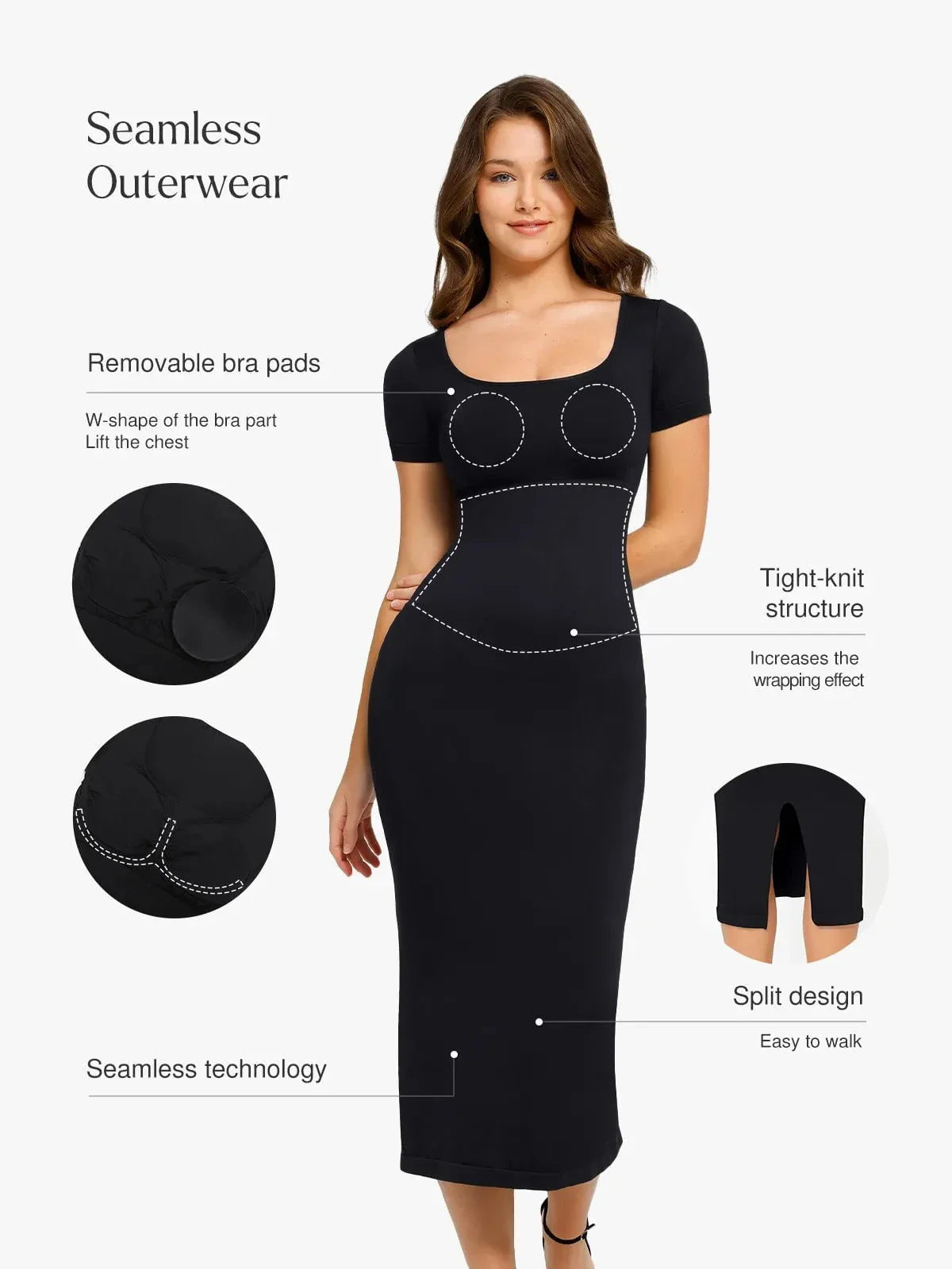 Shapewear Eco-Friendly Sculpting Midi Dress Set