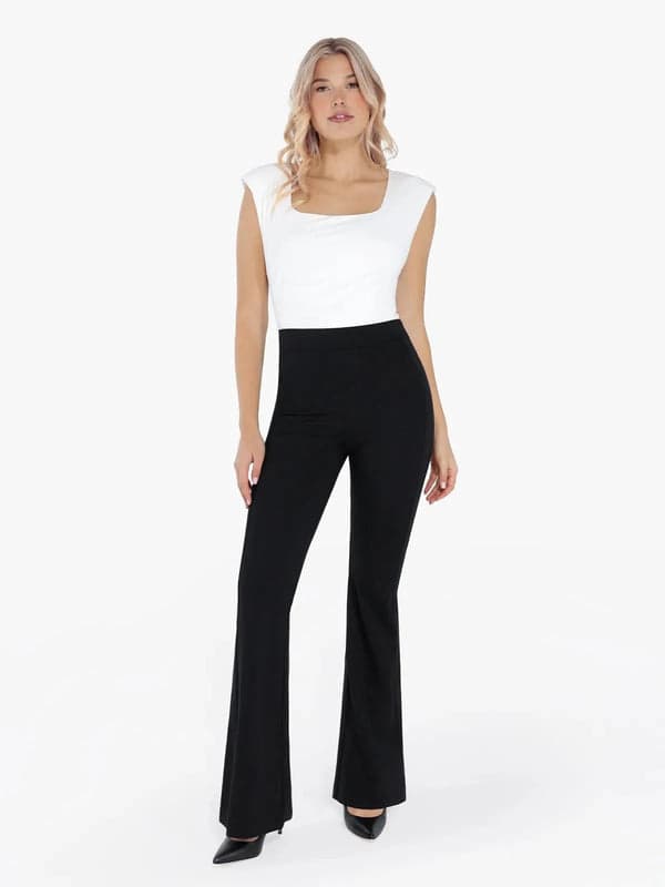 Velvet Wide-Leg Sculpting Trousers