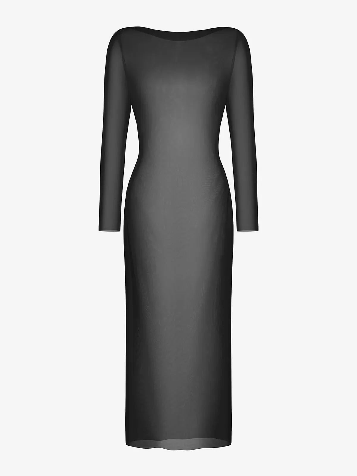 Long Sleeve Sheer Mesh Maxi Cover-Up