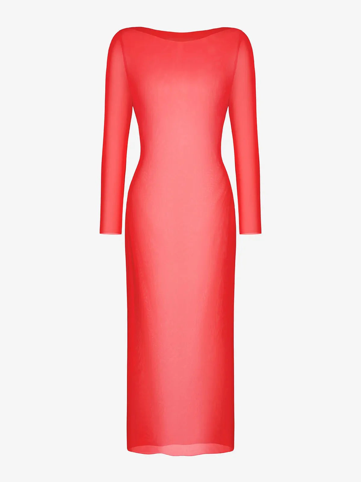 Long Sleeve Sheer Mesh Maxi Cover-Up