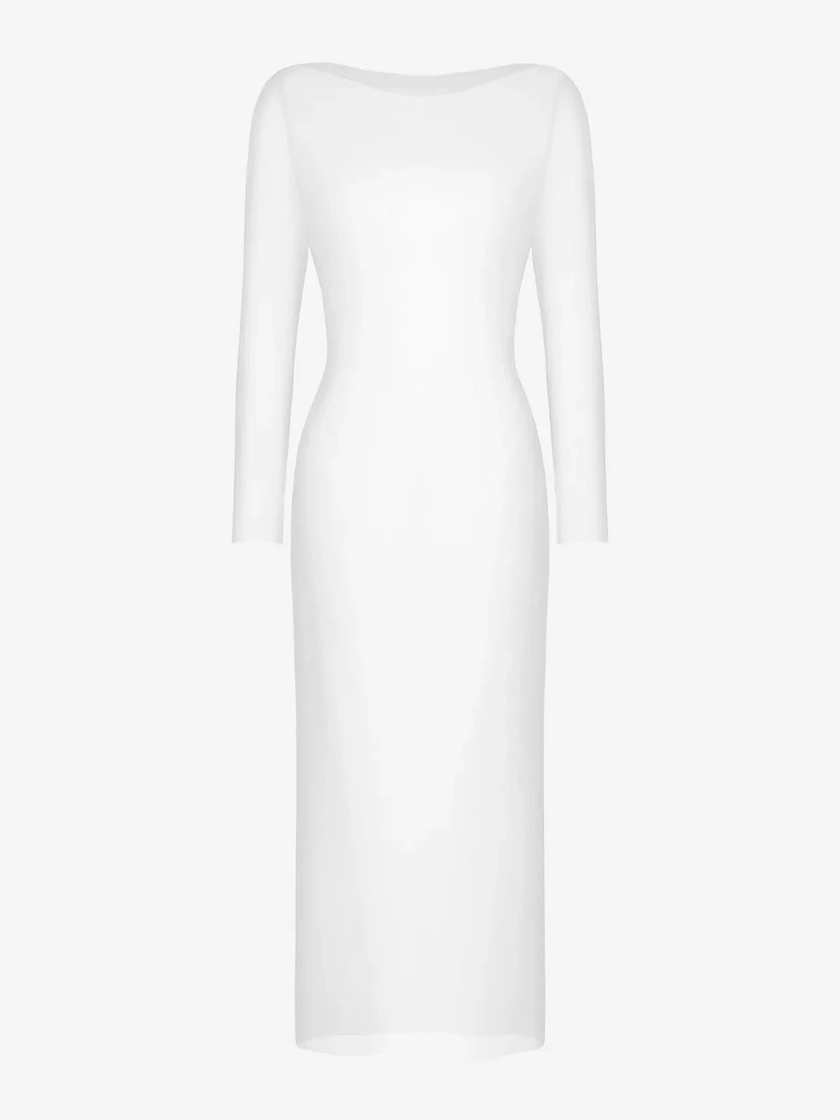 Long Sleeve Sheer Mesh Maxi Cover-Up