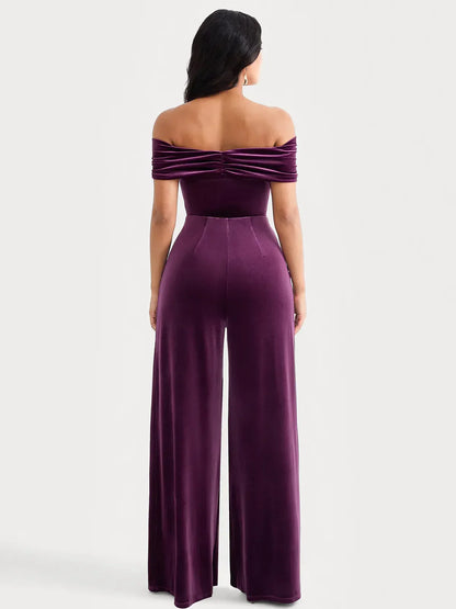 Velvet Wide-Leg Sculpting Trousers