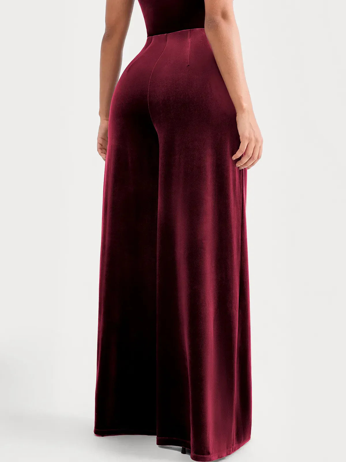 Velvet Wide-Leg Sculpting Trousers