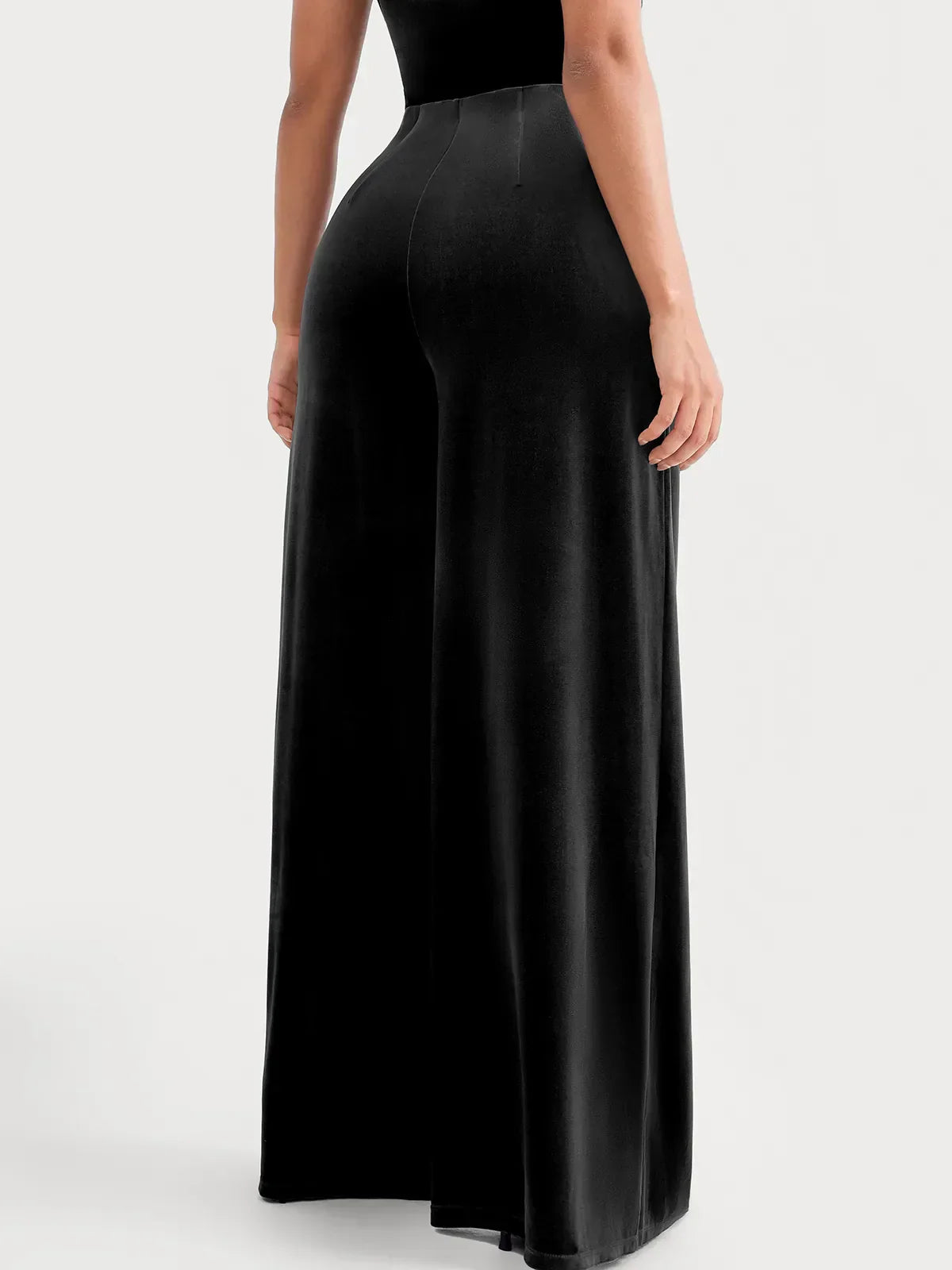 Velvet Wide-Leg Sculpting Trousers