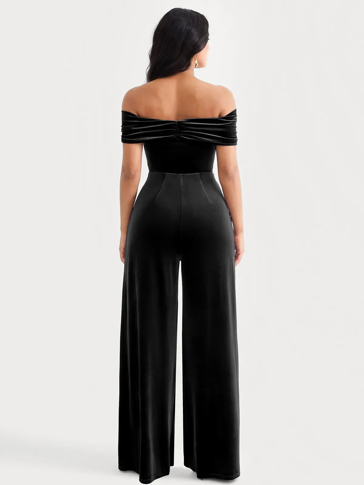 Velvet Wide-Leg Sculpting Trousers