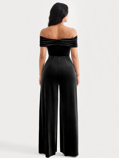 Velvet Wide-Leg Sculpting Trousers