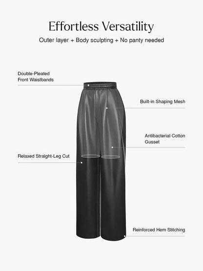 Velvet Wide-Leg Sculpting Trousers