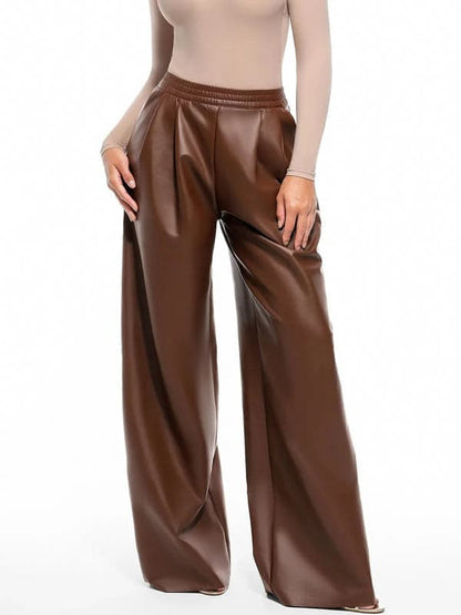 Velvet Wide-Leg Sculpting Trousers