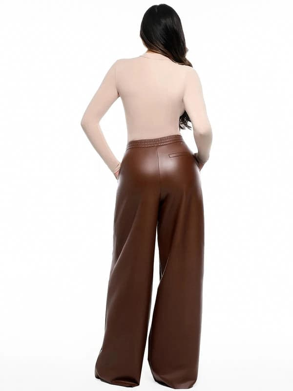 Velvet Wide-Leg Sculpting Trousers