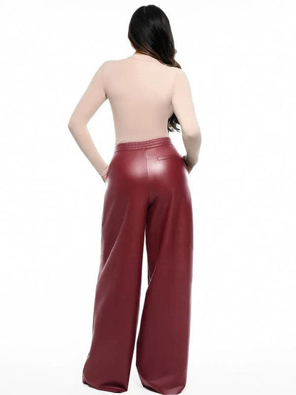 Velvet Wide-Leg Sculpting Trousers