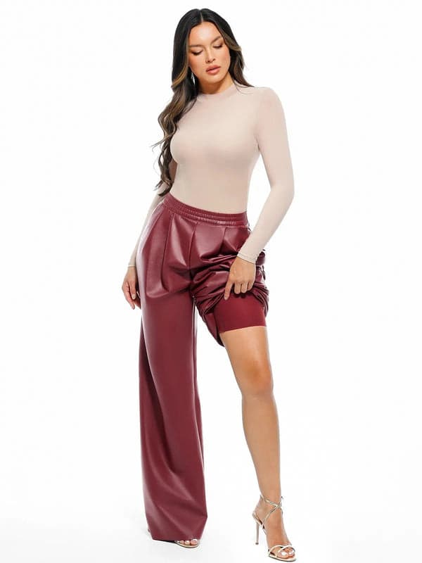 Velvet Wide-Leg Sculpting Trousers