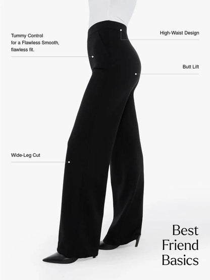 Velvet Wide-Leg Sculpting Trousers
